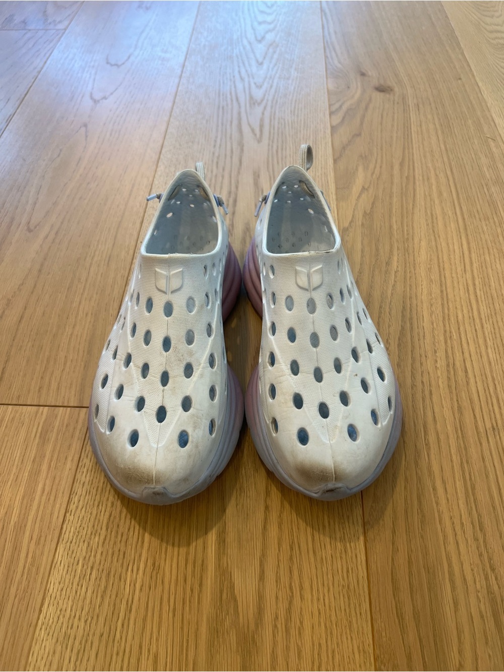 Kids Ventilated Slip-On Water Shoes in White and Pink